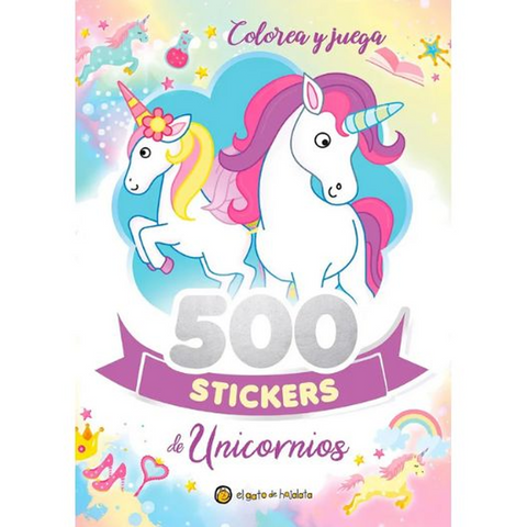 500 stickers Unicornios Colorea y Juega - Varios Autores
