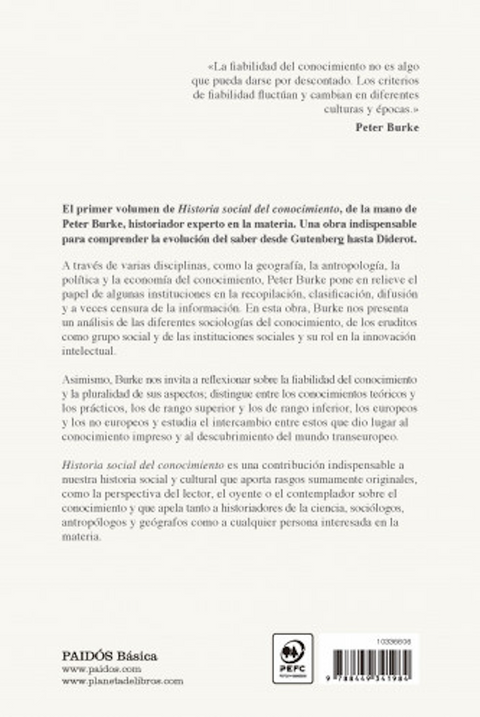 Historia social del conocimiento Vol. I - Peter Burke