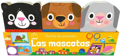 Las mascotas: Conejo, gato y perro – Familia de animales