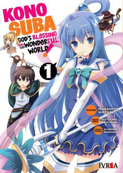 Konosuba 1 - Masahito Watari, Natsume Akatsuki, Kurone Mishima