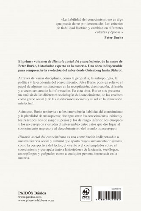 Historia social del conocimiento Vol. I  - Peter Burke