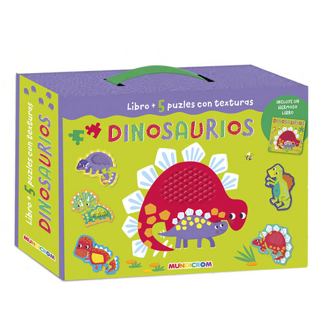 Libro + 5 Puzles Con Textura Dinosaurios - Mundicrom