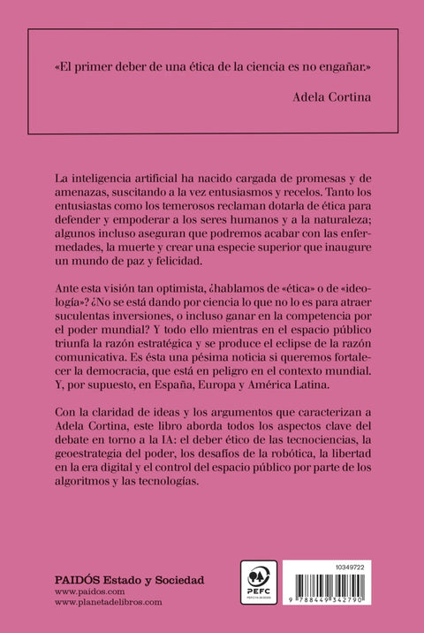 ¿Etica o ideología de la inteligencia artificial?. El eclipse de la razón comunicativa en una sociedad tecnologizada- Adela Cortina Orts