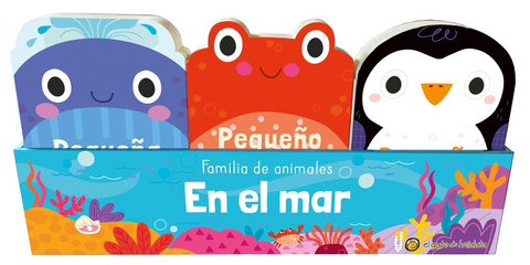 En el mar: Cangrejo, pingüino y ballena – Familia de animales