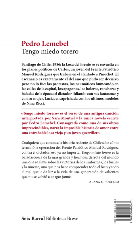 Tengo miedo torero - Pedro Lemebel