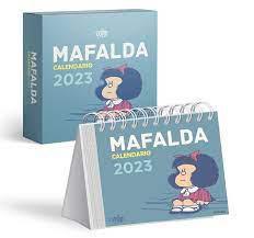 Mafalda 2023 Calendario de Escritorio con Caja - Azul Claro